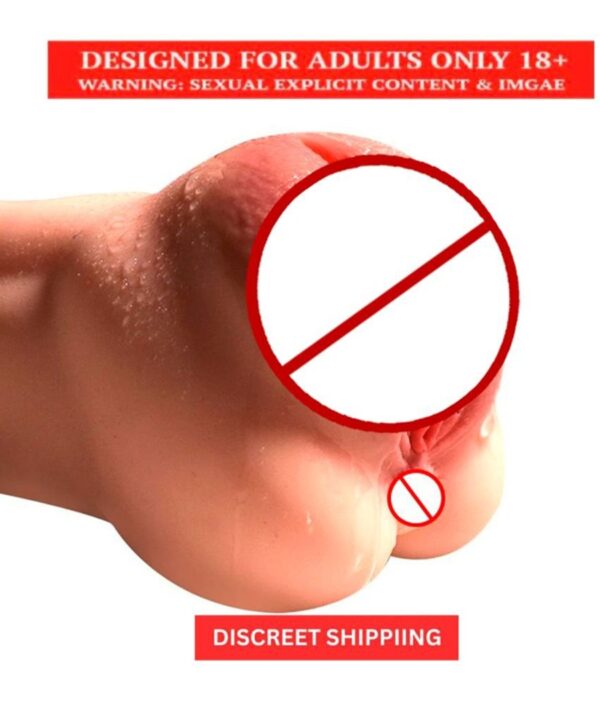 Male Masturbator - 3D Realistic Pussy Ass and Silicone Vagina Butt Anal Adult Products Sex Toys with 2 Hole - Image 3