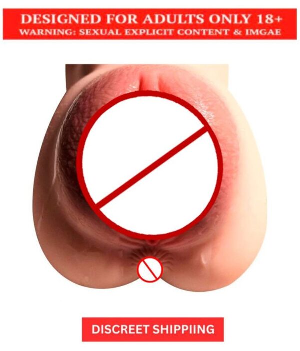 Male Masturbator - 3D Realistic Pussy Ass and Silicone Vagina Butt Anal Adult Products Sex Toys with 2 Hole - Image 5