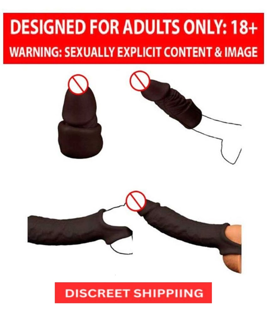 6.75 inch indian dark black jumbo reusable condom washable penis extender condom - Image 6