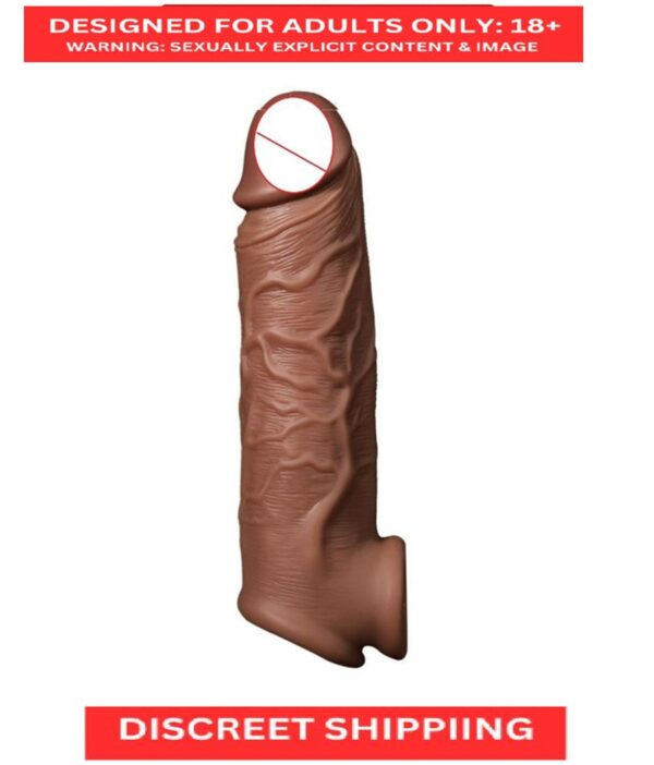 6.75 inch indian dark chocolate jumbo reusable condom washable penis extender condom - Image 5