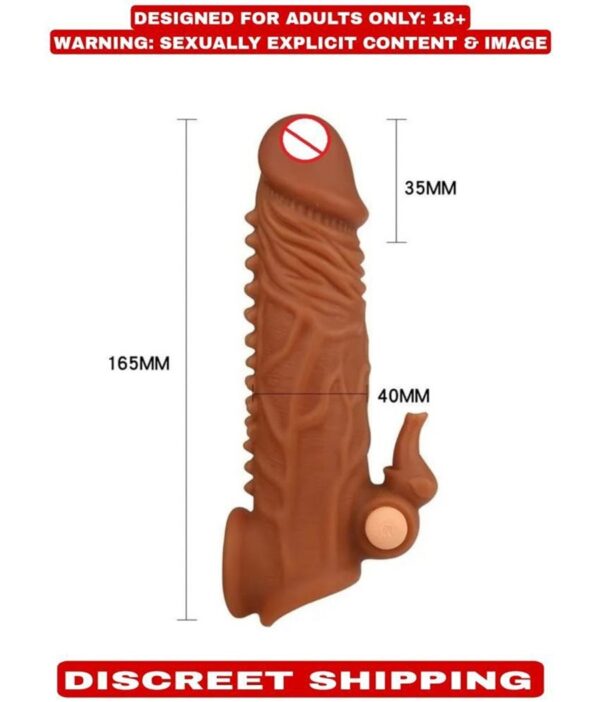 Soft Silicon Men Reusable Dragon Rabbit Condom With Extra Length And Girth Extension Ribbed & Dotted Sleeve - Image 3