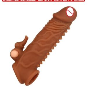 Soft Silicon Men Reusable Dragon Rabbit Condom With Extra Length And Girth Extension Ribbed & Dotted Sleeve
