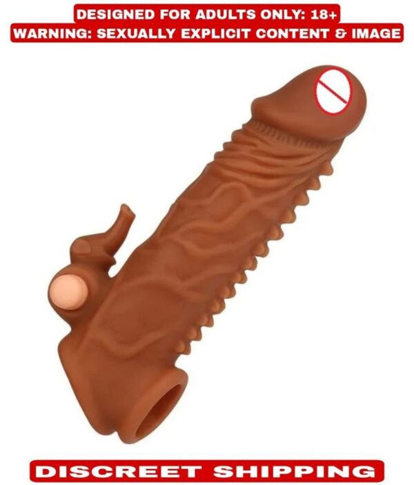 Soft Silicon Men Reusable Dragon Rabbit Condom With Extra Length And Girth Extension Ribbed & Dotted Sleeve