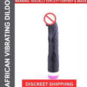 Adam - 9" Long XL Realistic Life Like Thick Strong Black Vibrating IPX7 Waterproof Dildo Vibrator For Women