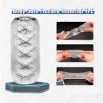 Crystal Vacuum Dotted Cup Double Open Stroker Suction Cup Massager ,Men Mastrubator
